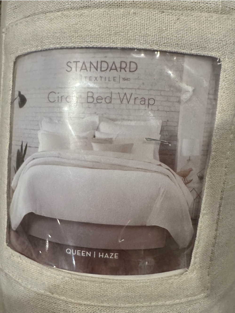 Standard Textile Circa Bed Wrap Queen Haze Modern Box Spring Cover Bed Skirt New - Picture 2 of 4